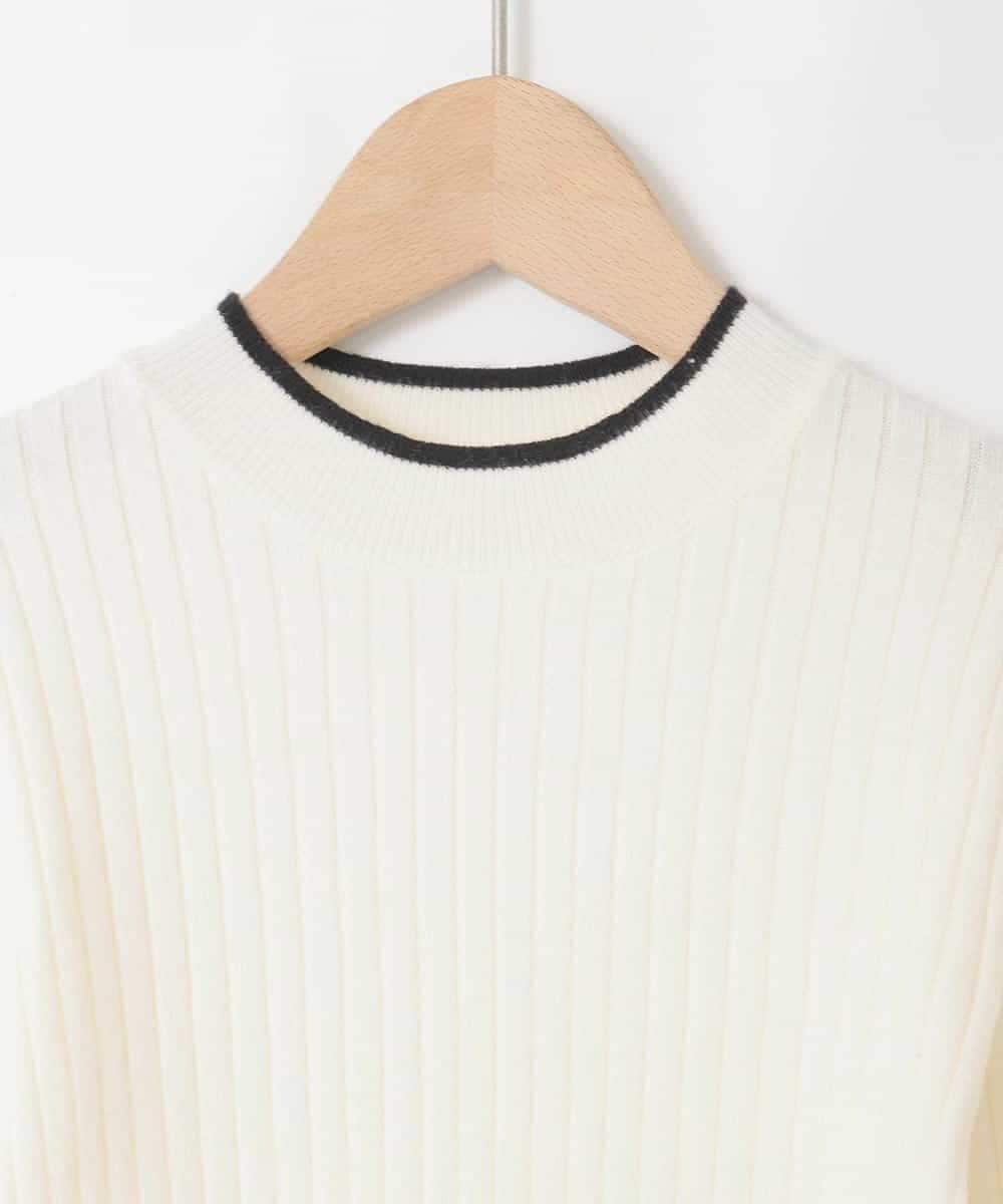 KJFAD41029 a.v.v KIDS(アー・ヴェ・ヴェ) [130-160]配色プチハイリブニット アイボリー