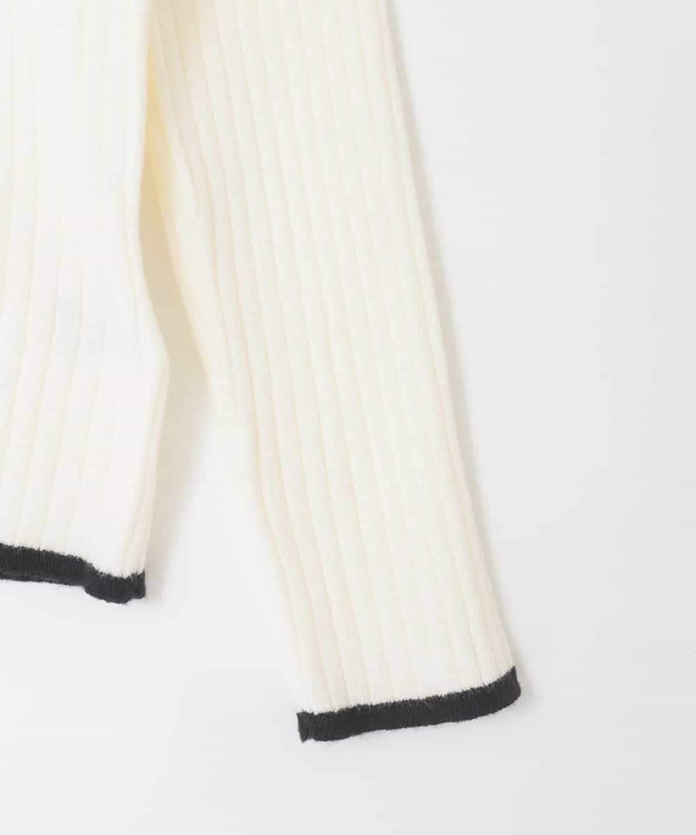 KJFAD41029 a.v.v KIDS(アー・ヴェ・ヴェ) [130-160]配色プチハイリブニット アイボリー