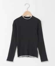 KJFAD41029 a.v.v KIDS(アー・ヴェ・ヴェ) [130-160]配色プチハイリブニット ブラック