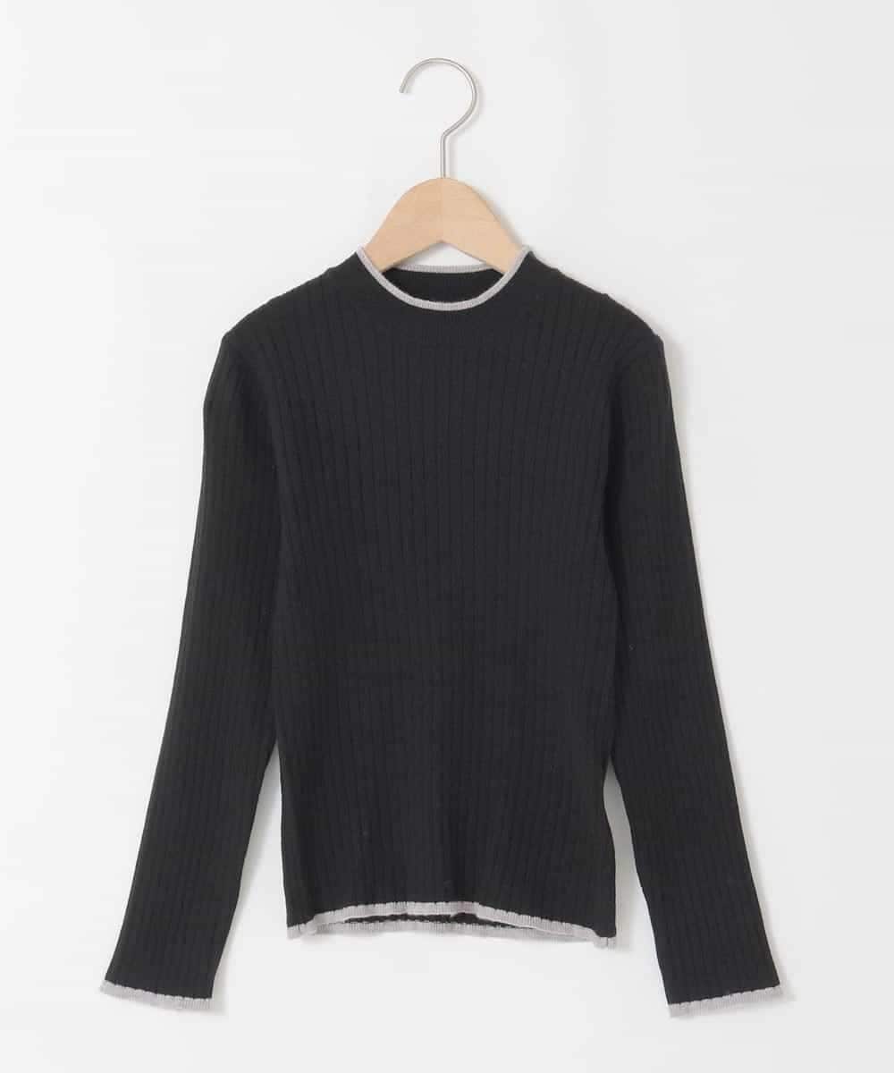 KJFAD41029 a.v.v KIDS(アー・ヴェ・ヴェ) [130-160]配色プチハイリブニット ブラック