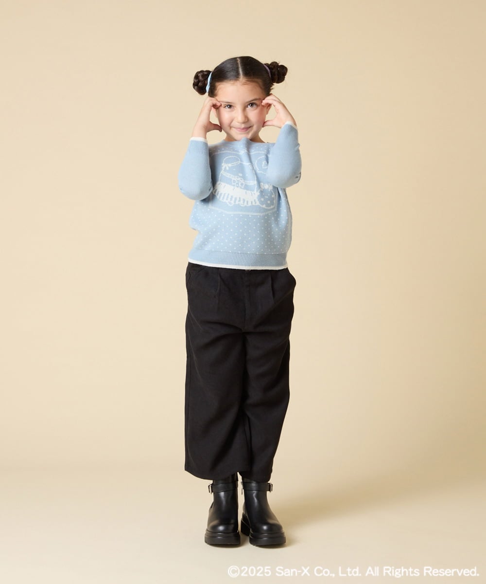 KJFAD80039 a.v.v KIDS(アー・ヴェ・ヴェ) [100-140]すみっコぐらしジャカードニット ライトブルー