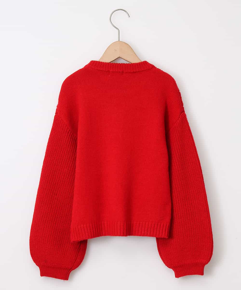 KJFAG10029 a.v.v KIDS(アー・ヴェ・ヴェ) [100-130]ケーブルハイネックニット[WEB限定サイズ] レッド