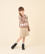 KJFAG11044 a.v.v KIDS(アー・ヴェ・ヴェ) [120-150]【ママとお揃いコーデが叶う】アーガイルニット ベージュ