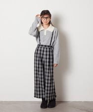 KJFBC66039 a.v.v KIDS(アー・ヴェ・ヴェ) [160]襟付きバイカラーニット ライトグレー