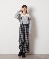 KJFBC66039 a.v.v KIDS(アー・ヴェ・ヴェ) [160]襟付きバイカラーニット ライトグレー