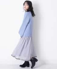 KJFCQ10039 a.v.v KIDS(アー・ヴェ・ヴェ) [140-150]フラワー刺繍ニット ライトブルー