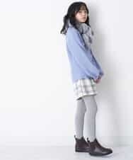 KJFCQ10039 a.v.v KIDS(アー・ヴェ・ヴェ) [140-150]フラワー刺繍ニット ライトブルー