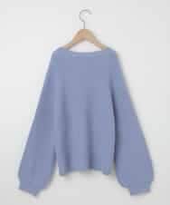 KJFCQ10039 a.v.v KIDS(アー・ヴェ・ヴェ) [140-150]フラワー刺繍ニット ライトブルー