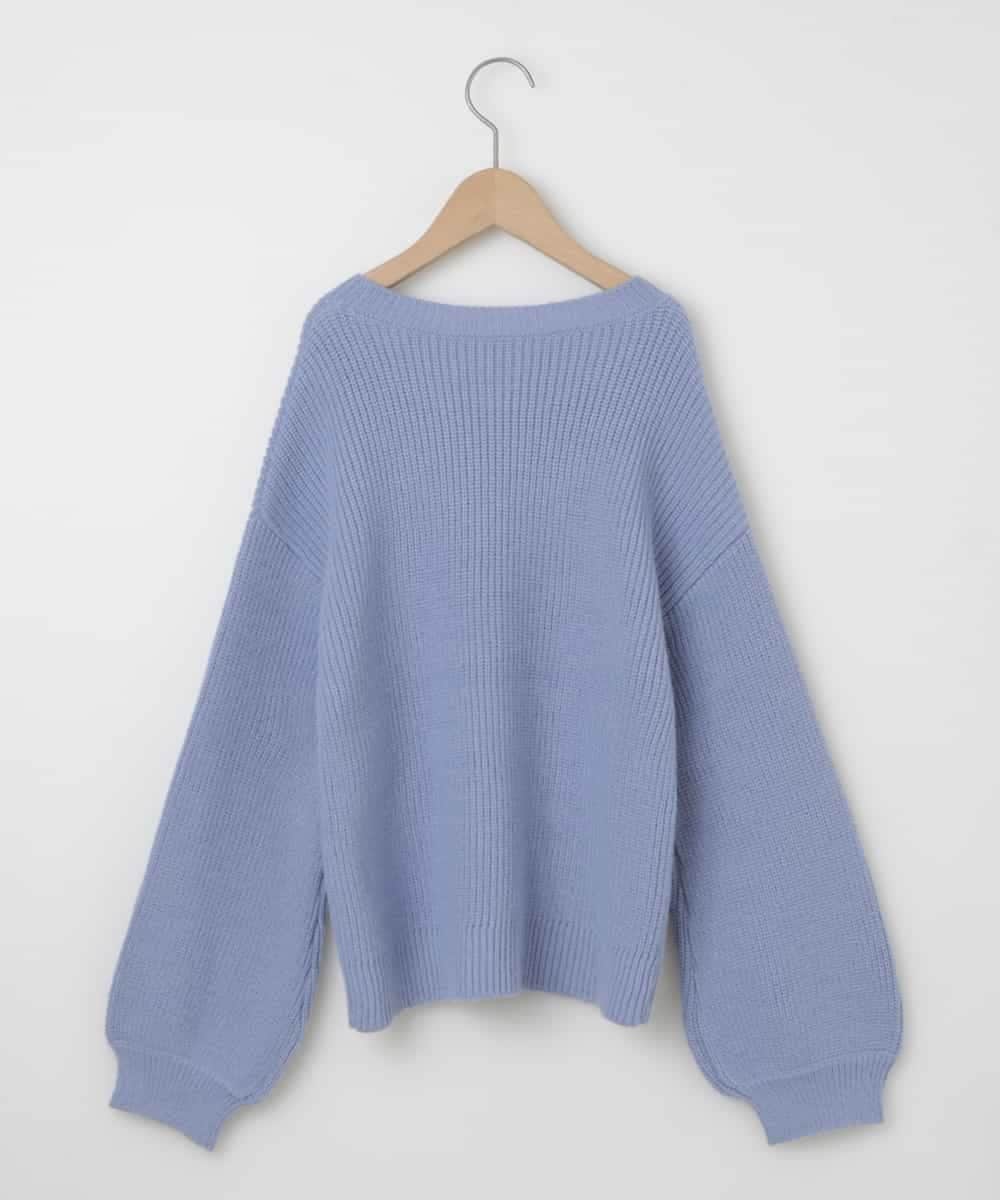 KJFCQ10039 a.v.v KIDS(アー・ヴェ・ヴェ) [140-150]フラワー刺繍ニット ライトブルー
