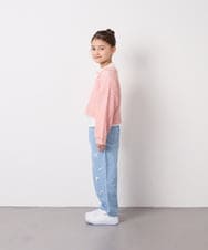 KJFED30044 a.v.v KIDS(アー・ヴェ・ヴェ) [120-160][セット]襟付きメッシュニットレイヤードトップス コーラルピンク