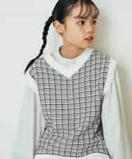 KJFEP30034 a.v.v KIDS(アー・ヴェ・ヴェ) [100-130]【洗濯機で洗える】Vネックニットベスト&長袖Ｔシャツ2点セット ブラック