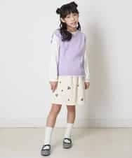 KJFEP30034 a.v.v KIDS(アー・ヴェ・ヴェ) [100-130]【洗濯機で洗える】Vネックニットベスト&長袖Ｔシャツ2点セット ブラック
