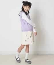 KJFEP30034 a.v.v KIDS(アー・ヴェ・ヴェ) [100-130]【洗濯機で洗える】Vネックニットベスト&長袖Ｔシャツ2点セット ブラック