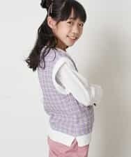 KJFEQ30039 a.v.v KIDS(アー・ヴェ・ヴェ) [140-150]【洗濯機で洗える】Vネックニットベスト&長袖Ｔシャツ2点セット ブラック