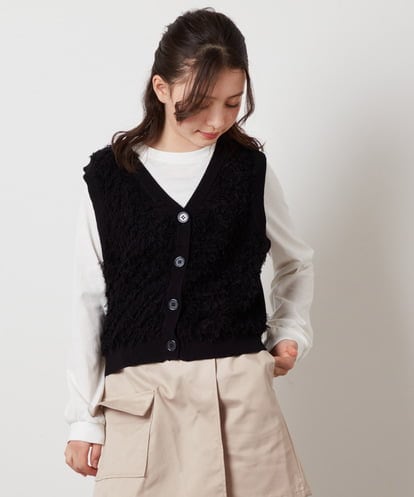 KJFEV31044 a.v.v KIDS [130]【2点セット】フリンジニットベストセット