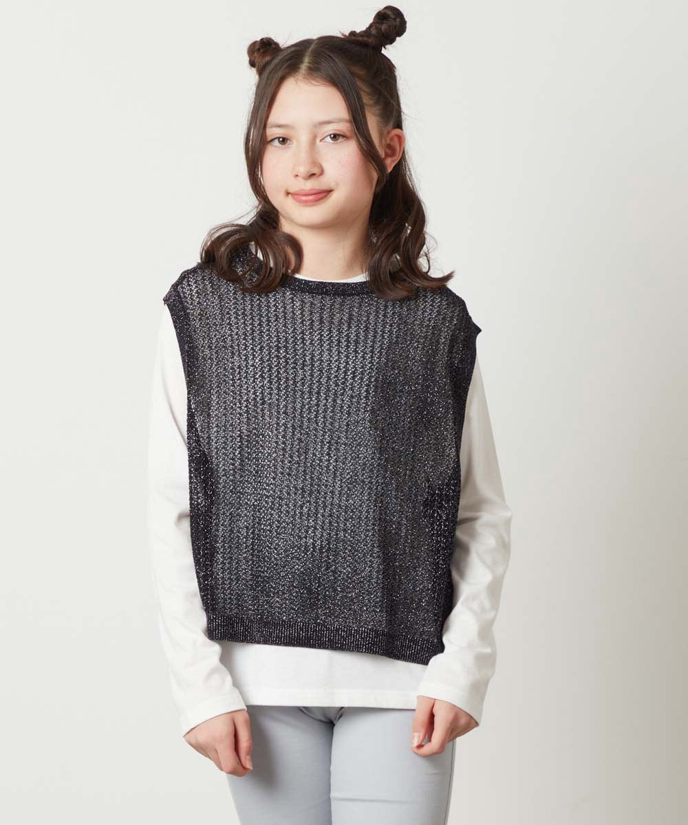 KJFEX33049 a.v.v KIDS(アー・ヴェ・ヴェ) [160]【2点セット】メッシュベストセット ホワイト