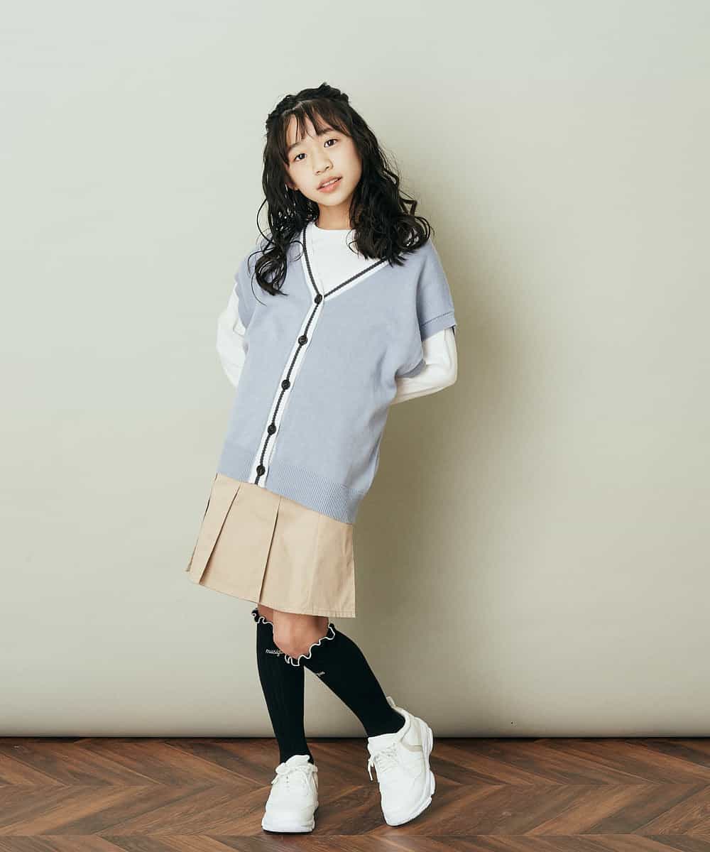 KJFFP41039 a.v.v KIDS(アー・ヴェ・ヴェ) [100-130]【2点セット】チルデンニットベストセット ライトブルー