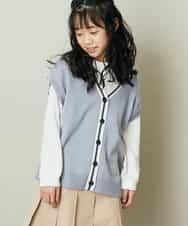 KJFFP41039 a.v.v KIDS(アー・ヴェ・ヴェ) [100-130]【2点セット】チルデンニットベストセット ライトブルー