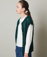 KJFFS40039 a.v.v KIDS(アー・ヴェ・ヴェ) [120-130]【2点セット/2WAY】バックボタンメッシュニットベストセット ブラック