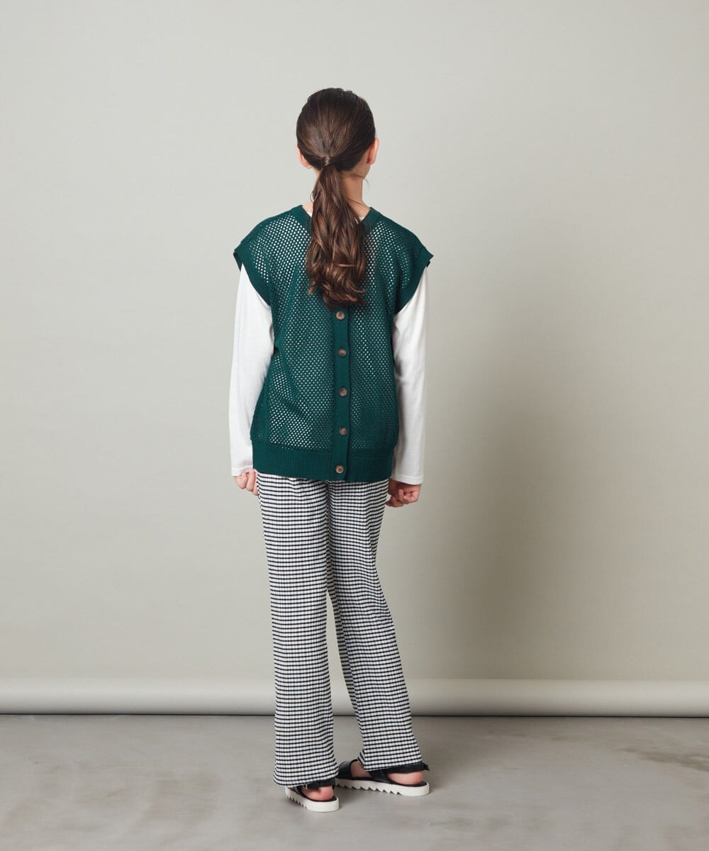 KJFFS40039 a.v.v KIDS(アー・ヴェ・ヴェ) [120-130]【2点セット/2WAY】バックボタンメッシュニットベストセット ブラック