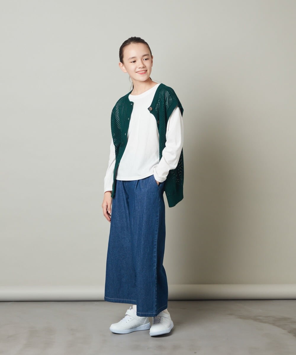 KJFFS40039 a.v.v KIDS(アー・ヴェ・ヴェ) [120-130]【2点セット/2WAY】バックボタンメッシュニットベストセット ブラック