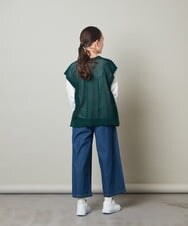 KJFFS40039 a.v.v KIDS(アー・ヴェ・ヴェ) [120-130]【2点セット/2WAY】バックボタンメッシュニットベストセット ブラック