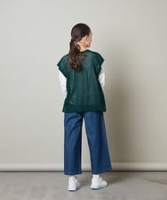 KJFFT40044 a.v.v KIDS(アー・ヴェ・ヴェ) [140-150]【2点セット/2WAY】バックボタンメッシュニットベストセット グリーン