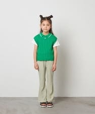 KJFFT41044 a.v.v KIDS(アー・ヴェ・ヴェ) [140-150]【2点セット】アイレット柄襟付きニットベストセット ブラック