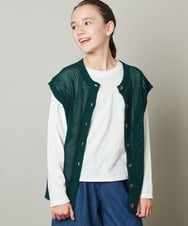 KJFFU40049 a.v.v KIDS(アー・ヴェ・ヴェ) [160]【2点セット/2WAY】バックボタンメッシュニットベストセット グリーン