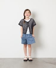 KJFGD55049 a.v.v KIDS(アー・ヴェ・ヴェ) [120-160][SET][ママとお揃いコーデが叶う]メッシュニットレイヤードトップス ダークグレー