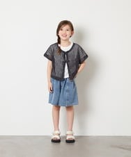 KJFGD55049 a.v.v KIDS(アー・ヴェ・ヴェ) [120-160][SET][ママとお揃いコーデが叶う]メッシュニットレイヤードトップス ダークグレー