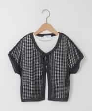 KJFGD55049 a.v.v KIDS(アー・ヴェ・ヴェ) [120-160][SET][ママとお揃いコーデが叶う]メッシュニットレイヤードトップス ダークグレー