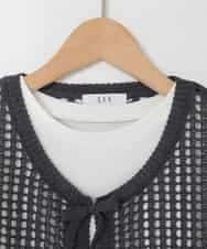 KJFGD55049 a.v.v KIDS(アー・ヴェ・ヴェ) [120-160][SET][ママとお揃いコーデが叶う]メッシュニットレイヤードトップス ダークグレー