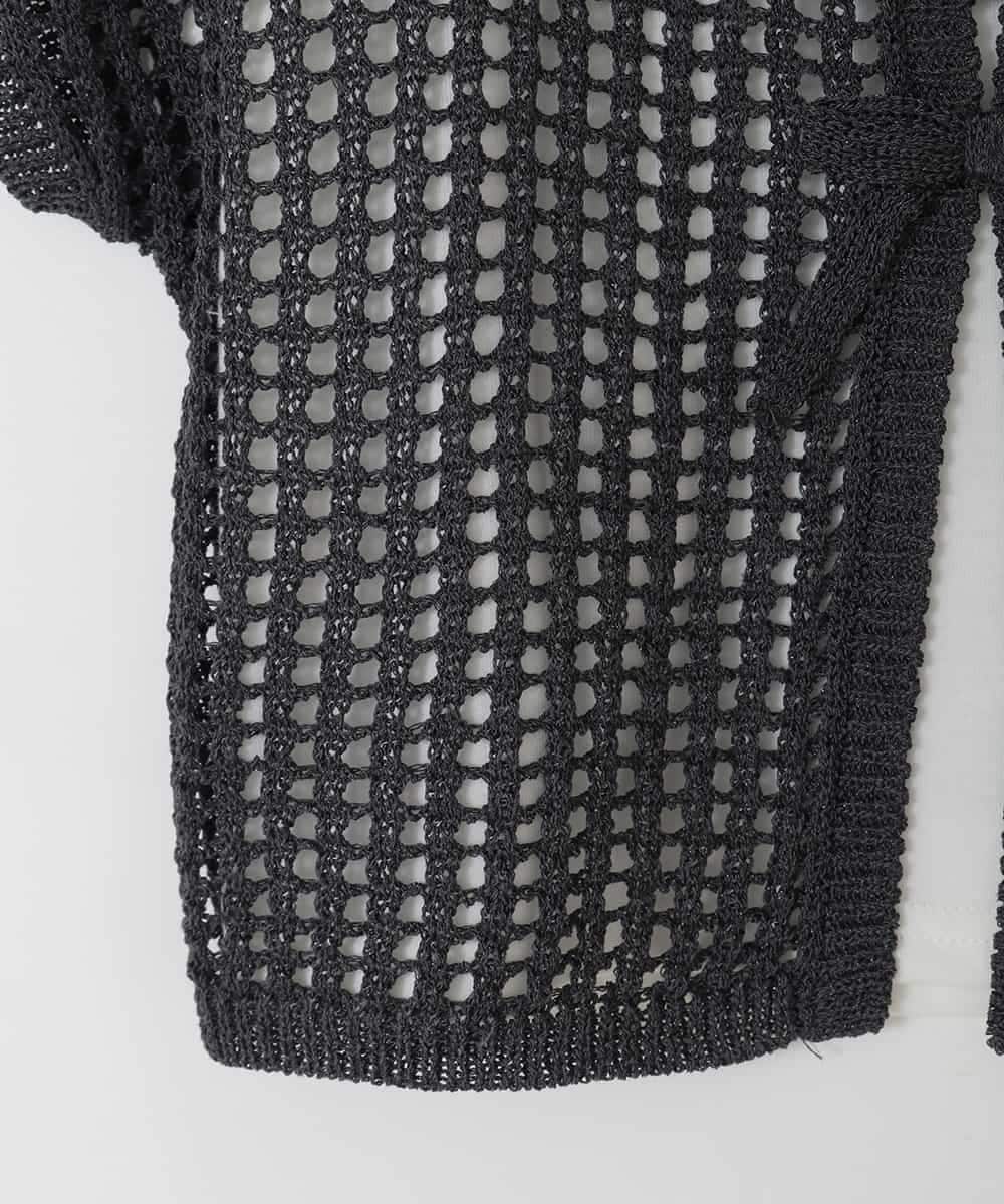 KJFGD55049 a.v.v KIDS(アー・ヴェ・ヴェ) [120-160][SET][ママとお揃いコーデが叶う]メッシュニットレイヤードトップス ダークグレー