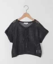 KJFGD55049 a.v.v KIDS(アー・ヴェ・ヴェ) [120-160][SET][ママとお揃いコーデが叶う]メッシュニットレイヤードトップス ダークグレー