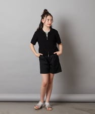 KJFGX01044 a.v.v KIDS(アー・ヴェ・ヴェ) 【ジュニア】[160]襟付きジップアップニット ブラック