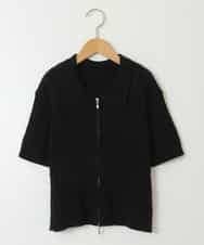 KJFGX01044 a.v.v KIDS(アー・ヴェ・ヴェ) 【ジュニア】[160]襟付きジップアップニット ブラック