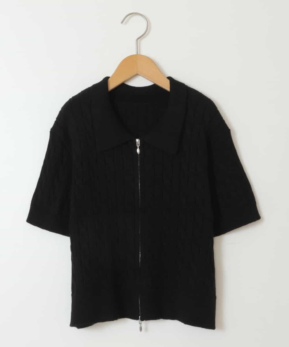 KJFGX01044 a.v.v KIDS(アー・ヴェ・ヴェ) 【ジュニア】[160]襟付きジップアップニット ブラック