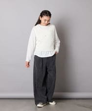 KJFJA30044 a.v.v KIDS(アー・ヴェ・ヴェ) [120-160]リボンヤーンニットベストセット アイボリー