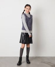 KJFJA30044 a.v.v KIDS(アー・ヴェ・ヴェ) [120-160]リボンヤーンニットベストセット アイボリー