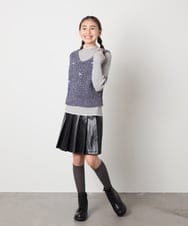 KJFJA30044 a.v.v KIDS(アー・ヴェ・ヴェ) [120-160]リボンヤーンニットベストセット アイボリー