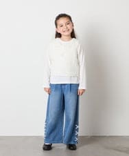 KJFJA30044 a.v.v KIDS(アー・ヴェ・ヴェ) [120-160]リボンヤーンニットベストセット アイボリー