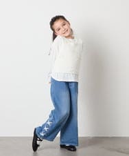 KJFJA30044 a.v.v KIDS(アー・ヴェ・ヴェ) [120-160]リボンヤーンニットベストセット アイボリー