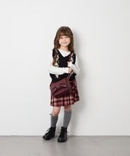 KJFJD02044 a.v.v KIDS(アー・ヴェ・ヴェ) [130-160]【洗える】アーガイルニットベストセット ブラック