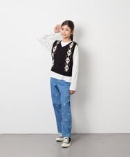 KJFJD02044 a.v.v KIDS(アー・ヴェ・ヴェ) [130-160]【洗える】アーガイルニットベストセット ブラック