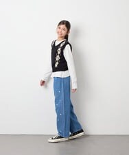 KJFJD02044 a.v.v KIDS(アー・ヴェ・ヴェ) [130-160]【洗える】アーガイルニットベストセット ブラック