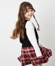 KJFJD02044 a.v.v KIDS(アー・ヴェ・ヴェ) [130-160]【洗える】アーガイルニットベストセット ブラック