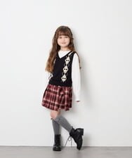 KJFJD02044 a.v.v KIDS(アー・ヴェ・ヴェ) [130-160]【洗える】アーガイルニットベストセット ブラック