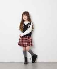 KJFJD02044 a.v.v KIDS(アー・ヴェ・ヴェ) [130-160]【洗える】アーガイルニットベストセット ブラック