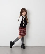 KJFJD02044 a.v.v KIDS(アー・ヴェ・ヴェ) [130-160]【洗える】アーガイルニットベストセット ブラック